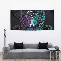 Suicide Awareness Memorial Tapestry I Wear Purple and Teal For Someone I Miss - Polynesian Pride