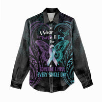 Suicide Awareness Memorial Women Casual Shirt I Wear Purple and Teal For Someone I Miss - Polynesian Pride