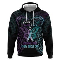 Suicide Awareness Memorial Zip Hoodie I Wear Purple and Teal For Someone I Miss - Polynesian Pride