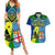 Malampa Fiji Day Couples Matching Summer Maxi Dress and Hawaiian Shirt Together We Grow Proud Polynesian Tapa Artsy LT14 Blue - Polynesian Pride