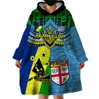 Malampa Fiji Day Wearable Blanket Hoodie Together We Grow Proud Polynesian Tapa Artsy LT14 - Polynesian Pride