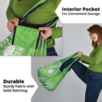 Polynesia Depression Awareness Grocery Bag Sunflower Green Ribbons Polynesian Tattoo