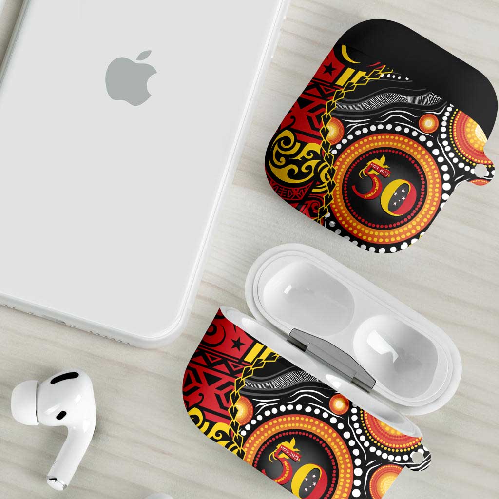 Celebrating 50 Years Papua New Guinea AirPods Case Aboriginal Mix Papuan Pattern - Polynesian Pride