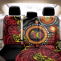Celebrating 50 Years Papua New Guinea Back Car Seat Cover Aboriginal Mix Papuan Pattern LT14 - Polynesian Pride