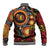 Celebrating 50 Years Papua New Guinea Baseball Jacket Aboriginal Mix Papuan Pattern - Polynesian Pride