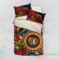 Celebrating 50 Years Papua New Guinea Bedding Set Aboriginal Mix Papuan Pattern - Polynesian Pride