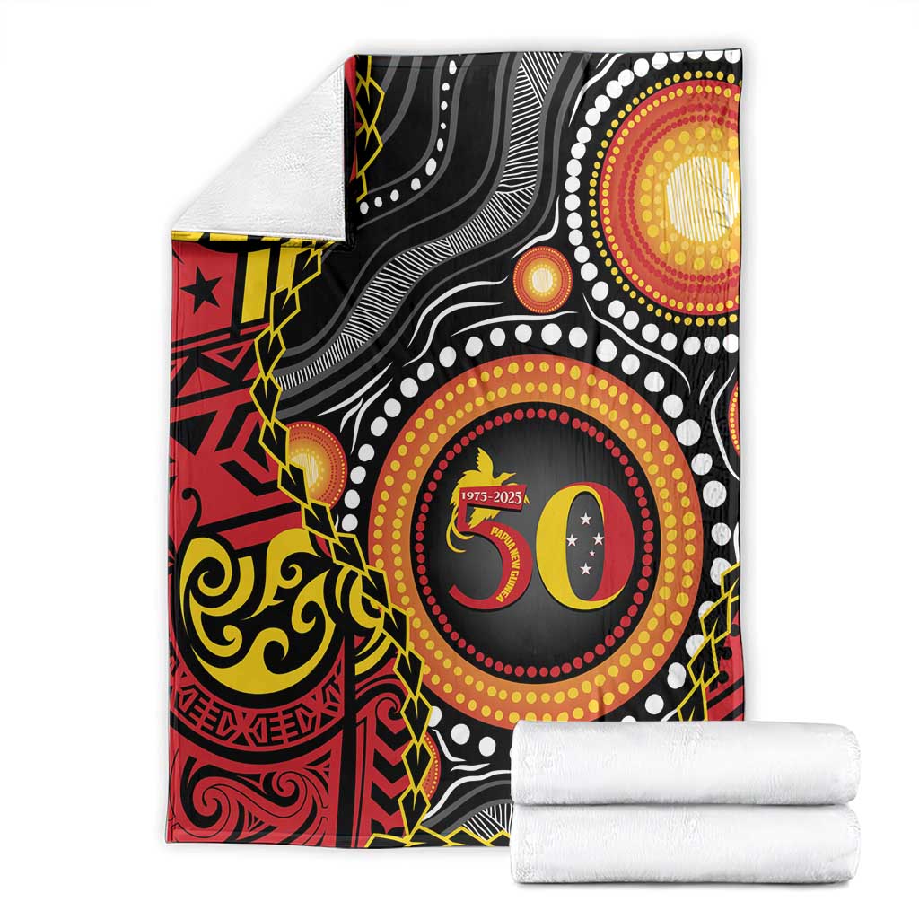 Celebrating 50 Years Papua New Guinea Blanket Aboriginal Mix Papuan Pattern - Polynesian Pride
