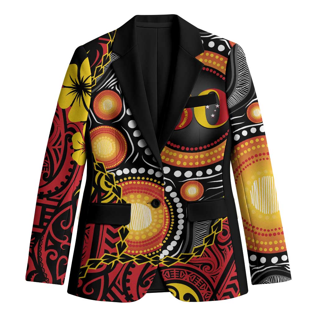 Celebrating 50 Years Papua New Guinea Blazer Aboriginal Mix Papuan Pattern - Polynesian Pride