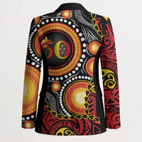 Celebrating 50 Years Papua New Guinea Blazer Aboriginal Mix Papuan Pattern - Polynesian Pride