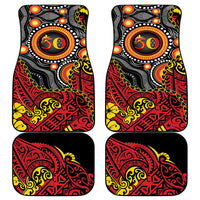 Celebrating 50 Years Papua New Guinea Car Mats Aboriginal Mix Papuan Pattern - Polynesian Pride