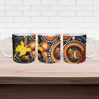 Celebrating 50 Years Papua New Guinea Ceramic Mug Aboriginal Mix Papuan Pattern - Polynesian Pride