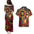 Celebrating 50 Years Papua New Guinea Couples Matching Puletasi and Hawaiian Shirt Aboriginal Mix Papuan Pattern - Polynesian Pride