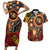 Celebrating 50 Years Papua New Guinea Couples Matching Short Sleeve Bodycon Dress and Hawaiian Shirt Aboriginal Mix Papuan Pattern - Polynesian Pride
