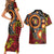 Celebrating 50 Years Papua New Guinea Couples Matching Short Sleeve Bodycon Dress and Hawaiian Shirt Aboriginal Mix Papuan Pattern - Polynesian Pride