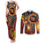 Celebrating 50 Years Papua New Guinea Couples Matching Tank Maxi Dress and Long Sleeve Button Shirt Aboriginal Mix Papuan Pattern - Polynesian Pride