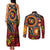 Celebrating 50 Years Papua New Guinea Couples Matching Tank Maxi Dress and Long Sleeve Button Shirt Aboriginal Mix Papuan Pattern - Polynesian Pride