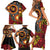Celebrating 50 Years Papua New Guinea Family Matching Short Sleeve Bodycon Dress and Hawaiian Shirt Aboriginal Mix Papuan Pattern - Polynesian Pride