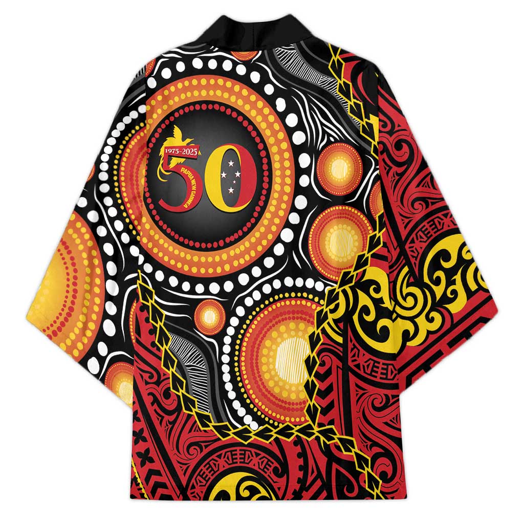 Celebrating 50 Years Papua New Guinea Kimono Aboriginal Mix Papuan Pattern LT14 - Polynesian Pride
