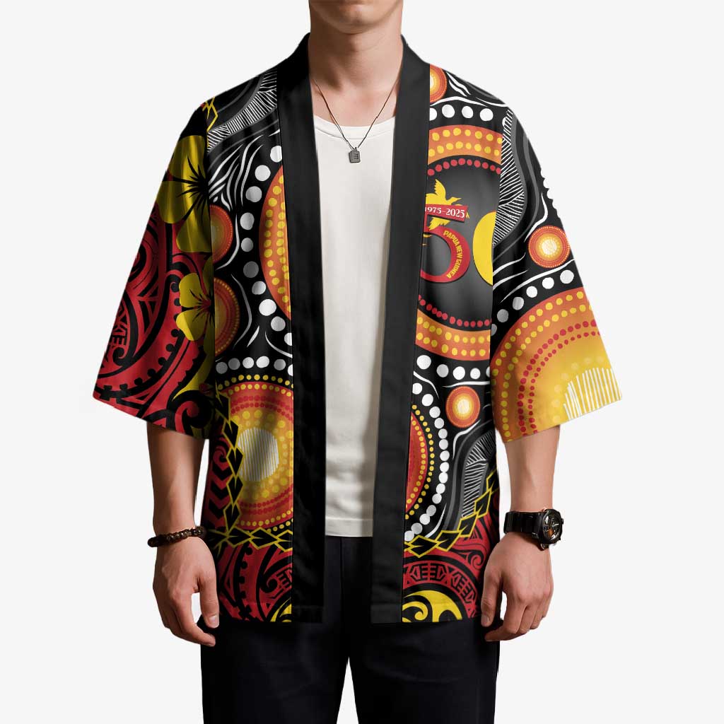 Celebrating 50 Years Papua New Guinea Kimono Aboriginal Mix Papuan Pattern LT14 - Polynesian Pride