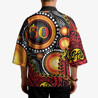 Celebrating 50 Years Papua New Guinea Kimono Aboriginal Mix Papuan Pattern LT14 - Polynesian Pride