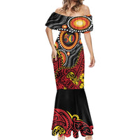 Celebrating 50 Years Papua New Guinea Mermaid Dress Aboriginal Mix Papuan Pattern - Polynesian Pride