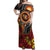 Celebrating 50 Years Papua New Guinea Off Shoulder Maxi Dress Aboriginal Mix Papuan Pattern - Polynesian Pride