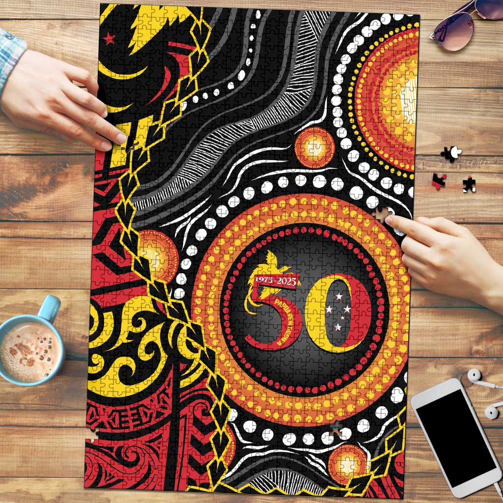 Celebrating 50 Years Papua New Guinea Puzzle Aboriginal Mix Papuan Pattern - Polynesian Pride