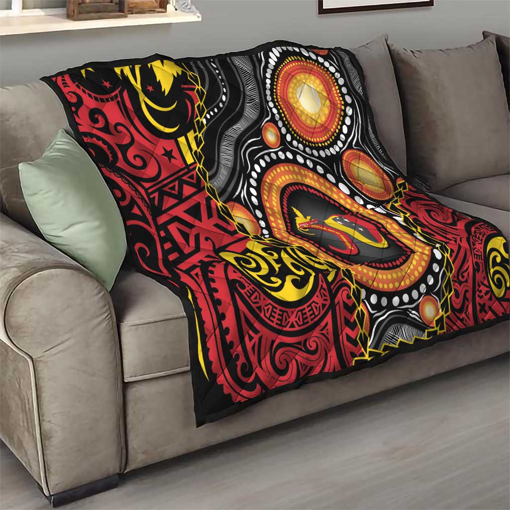 Celebrating 50 Years Papua New Guinea Quilt Aboriginal Mix Papuan Pattern - Polynesian Pride