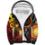 Celebrating 50 Years Papua New Guinea Sherpa Hoodie Aboriginal Mix Papuan Pattern - Polynesian Pride