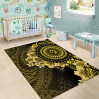 Vanuatu Area Rug Hibisus Polynesian Pattern Gold - Polynesian Pride