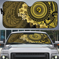 Vanuatu Auto Sun Shade Hibisus Polynesian Pattern Gold - Polynesian Pride