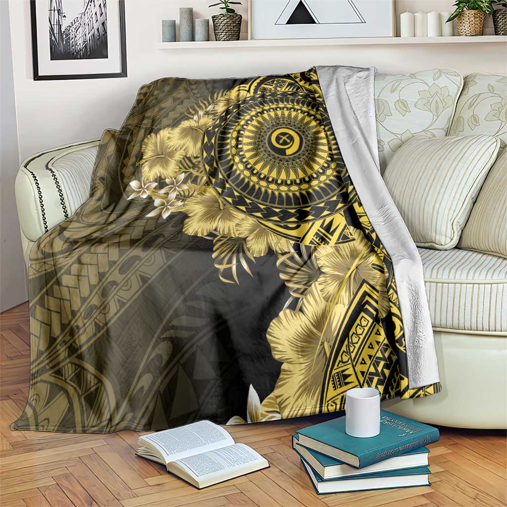 Vanuatu Blanket Hibisus Polynesian Pattern Gold - Polynesian Pride