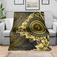 Vanuatu Blanket Hibisus Polynesian Pattern Gold - Polynesian Pride