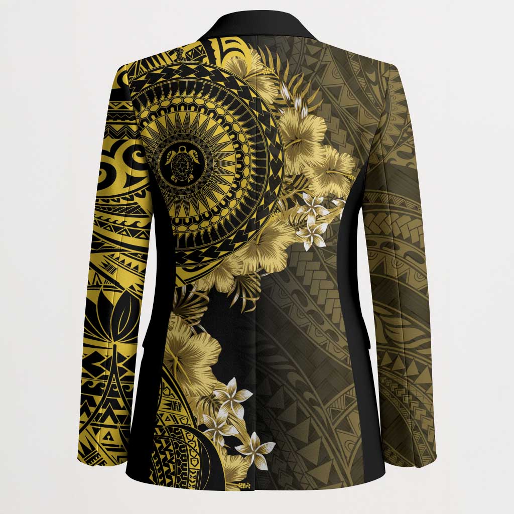 Vanuatu Blazer Hibisus Polynesian Pattern Gold - Polynesian Pride