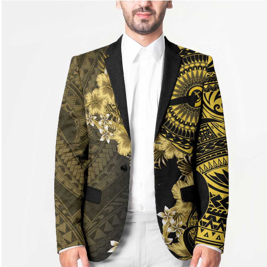 Vanuatu Blazer Hibisus Polynesian Pattern Gold - Polynesian Pride