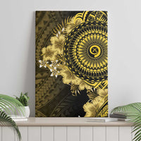 Vanuatu Canvas Wall Art Hibisus Polynesian Pattern Gold - Polynesian Pride