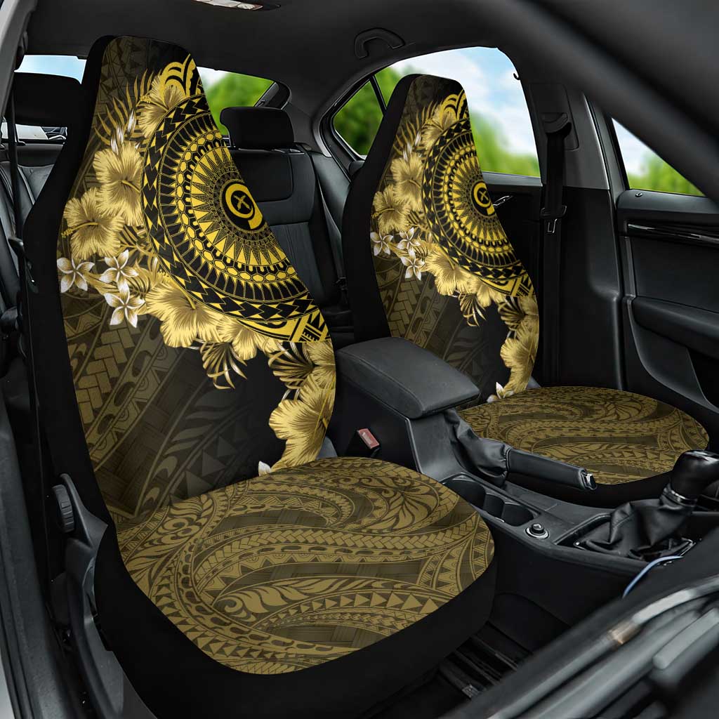 Vanuatu Car Seat Cover Hibisus Polynesian Pattern Gold - Polynesian Pride
