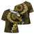 Vanuatu Cross Shoulder Shirt Hibisus Polynesian Pattern Gold - Polynesian Pride