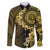 Vanuatu Family Matching Mermaid Dress and Hawaiian Shirt Hibisus Polynesian Pattern Gold - Polynesian Pride