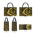 Vanuatu Leather Bag Hibisus Polynesian Pattern Gold - Polynesian Pride