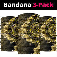 Vanuatu Neck Gaiter Hibisus Polynesian Pattern Gold - Polynesian Pride