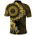 Vanuatu Polo Shirt Hibisus Polynesian Pattern Gold - Polynesian Pride