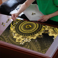 Vanuatu Puzzle Hibisus Polynesian Pattern Gold - Polynesian Pride