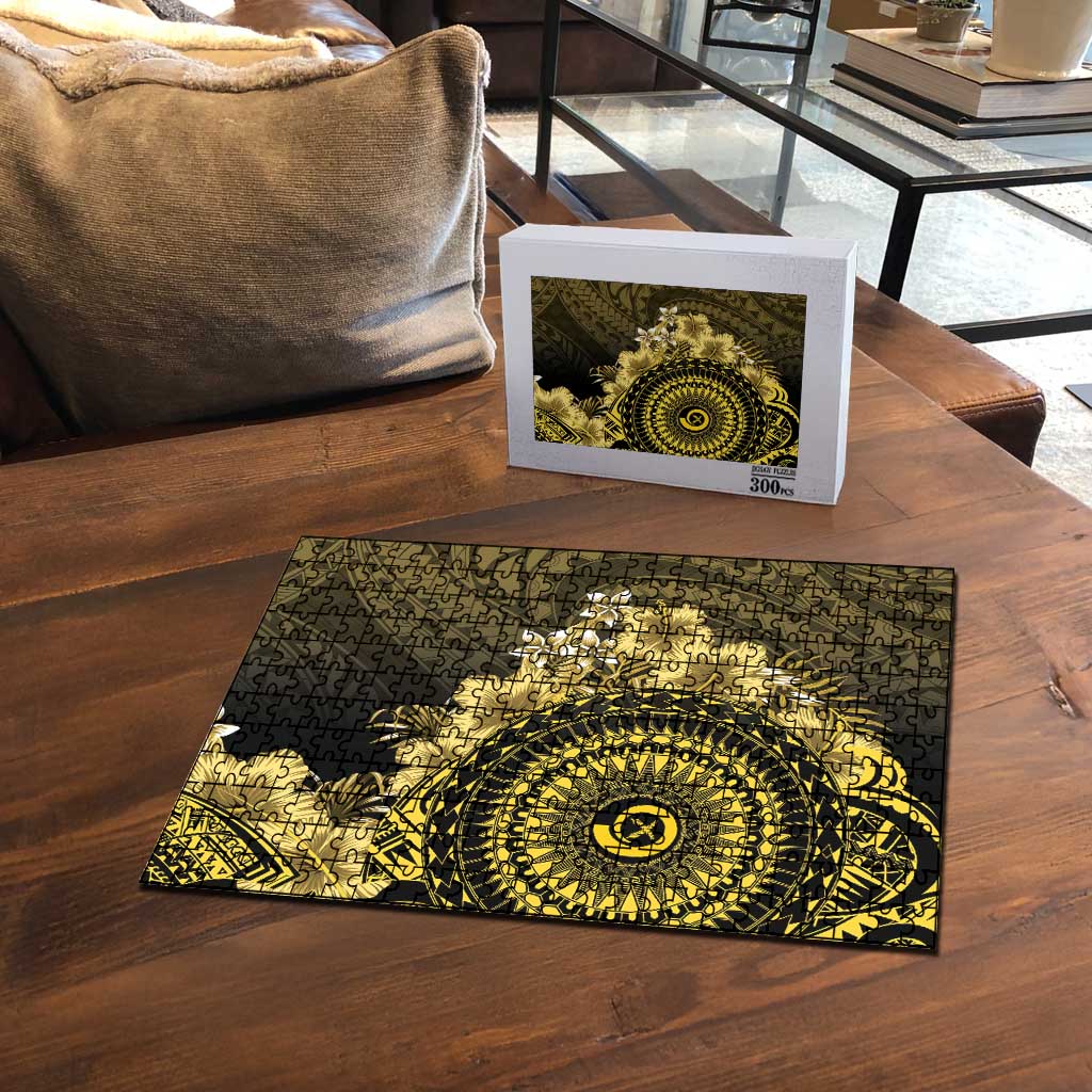 Vanuatu Puzzle Hibisus Polynesian Pattern Gold - Polynesian Pride