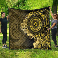 Vanuatu Quilt Hibisus Polynesian Pattern Gold - Polynesian Pride