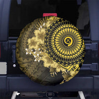 Vanuatu Spare Tire Cover Hibisus Polynesian Pattern Gold - Polynesian Pride