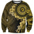 Vanuatu Sweatshirt Hibisus Polynesian Pattern Gold - Polynesian Pride