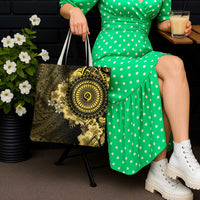 Vanuatu Tote Bag Hibisus Polynesian Pattern Gold - Polynesian Pride