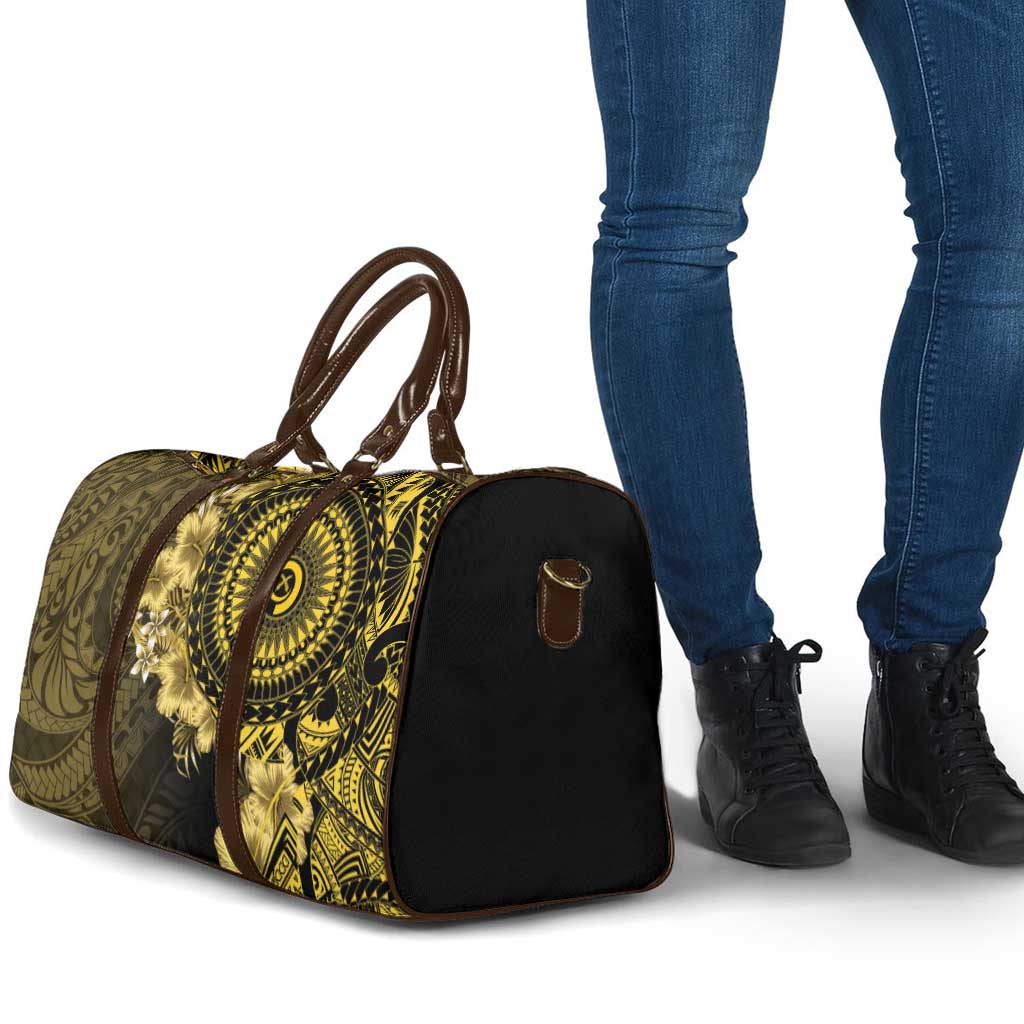 Vanuatu Travel Bag Hibisus Polynesian Pattern Gold - Polynesian Pride