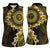 Vanuatu Women Sleeveless Polo Shirt Hibisus Polynesian Pattern Gold - Polynesian Pride